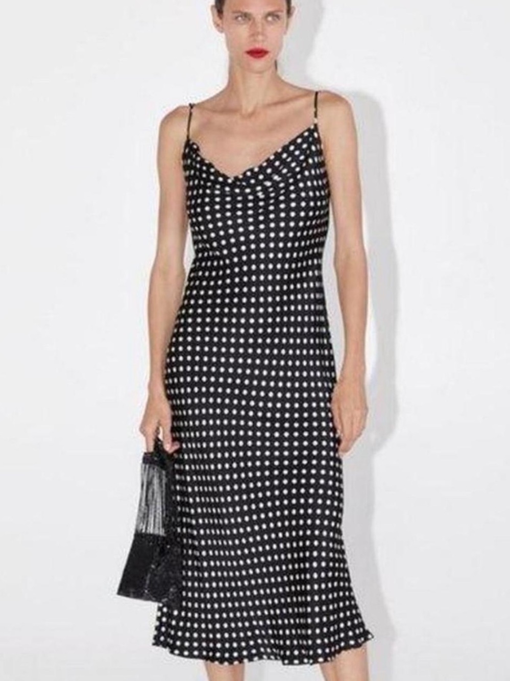 Zara Cowl Neck Polka Dot Midi Dress Size small - Picture 4 of 5